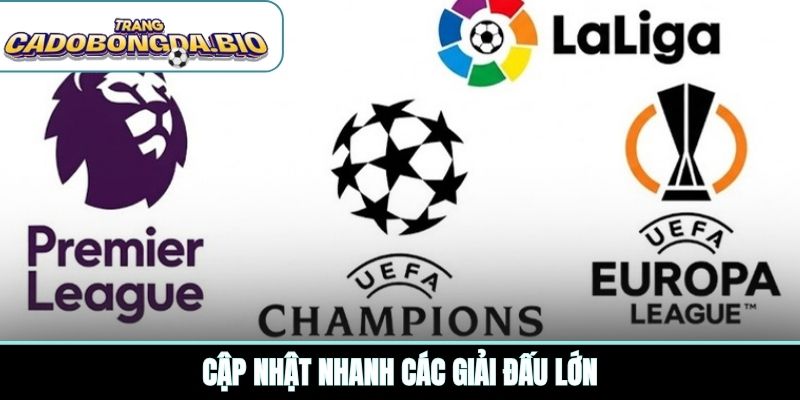 Cập nhật nhanh các giải đấu lớn